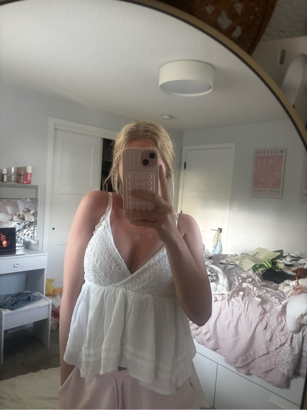 Hollister White Crochet V-Neck Camisole